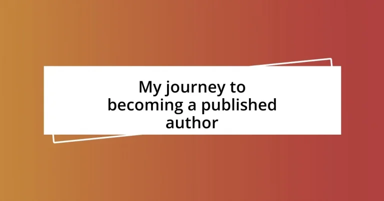 My journey to becoming a published author